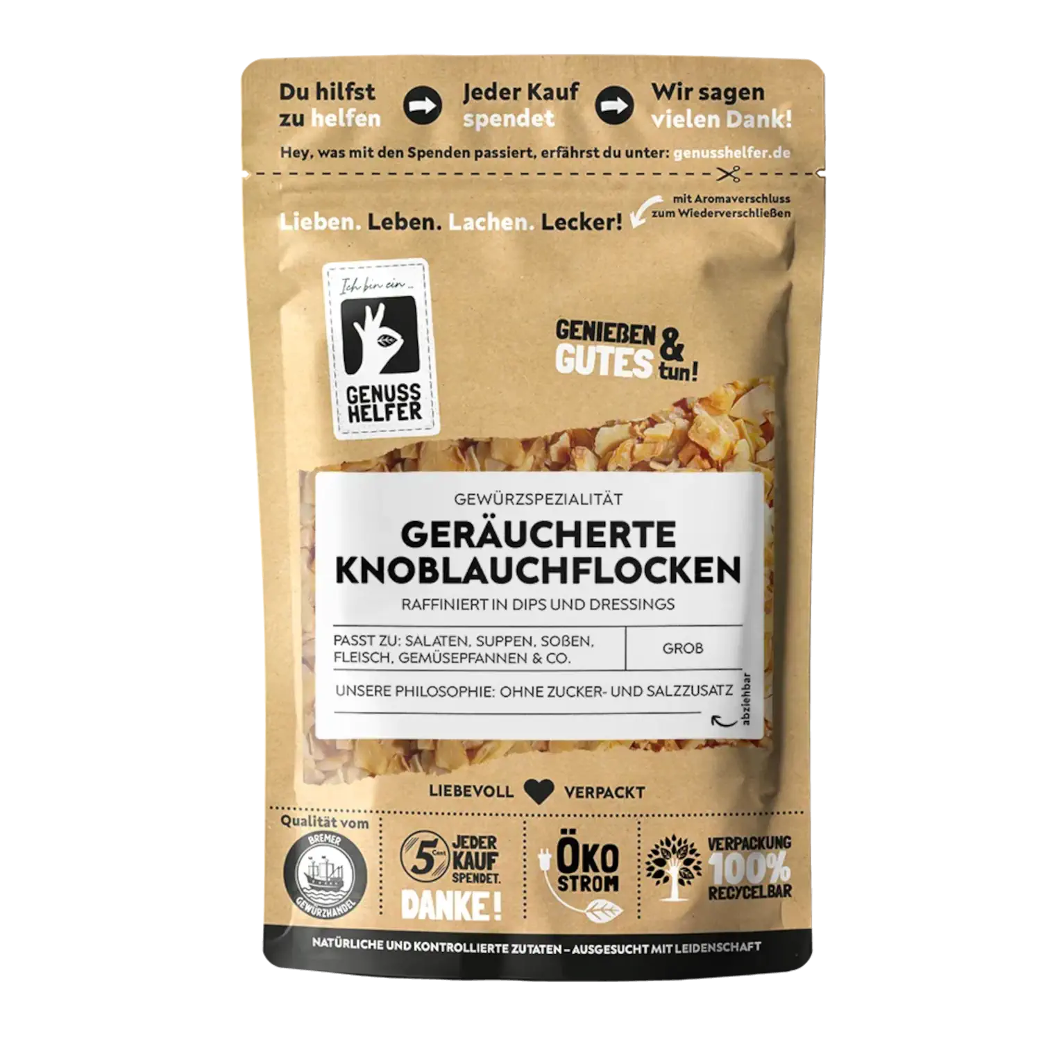 Knoblauchflocken, geräuchert