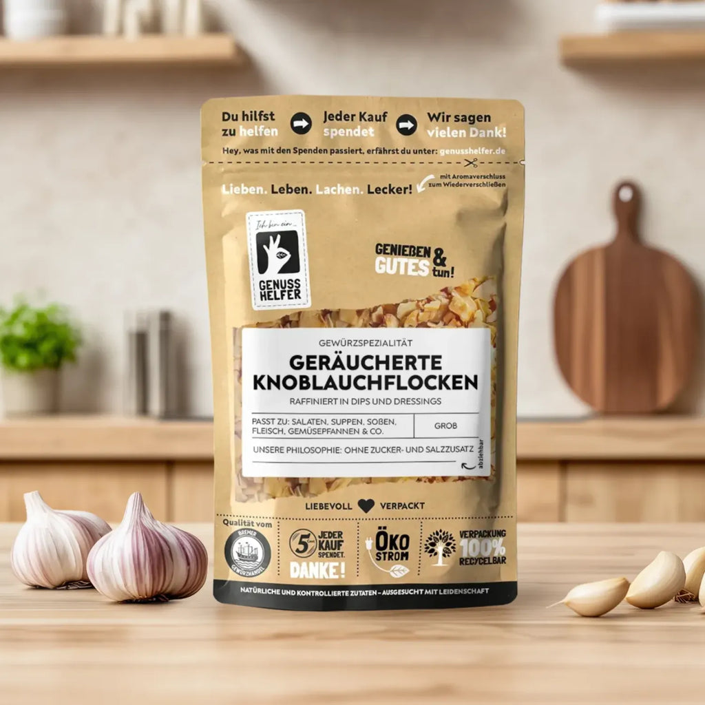Knoblauchflocken, geräuchert